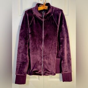 Athleta Cloud Fleece Zip Up Jacket Purple Spiced Cabaret Burgundy XL NWOT